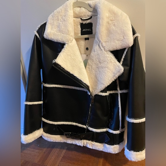 MONKI FAUX LEATHER JACKET new with tags size XS - Picture 12 of 12